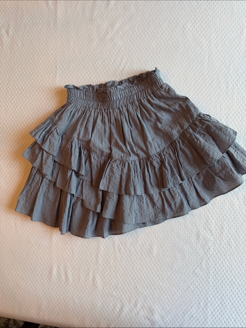 Mustard Seed Gray Tiered Ruffle Skater Skirt